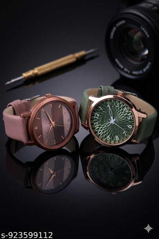 Daily unique leather belt combo watches for girls and women