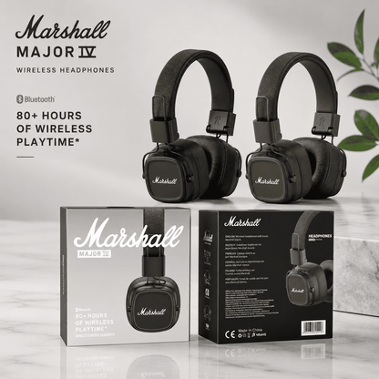 Marshall Major IV | Powerful Bass & Crystal-Clear Wireless Audio(First Copy)