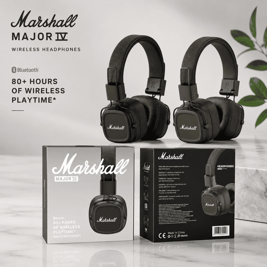 Marshall Major IV | Powerful Bass & Crystal-Clear Wireless Audio(First Copy)
