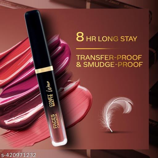 FACES CANADA Comfy Matte Wow Liquid Lipstick - Cocoa Crush 07, 3.8ml | One Swipe Application | Highly Pigmented | Comfortable Wear | Glides Smoothly | Long Lasting | Transferproof, Smudgeproof & Waterproof