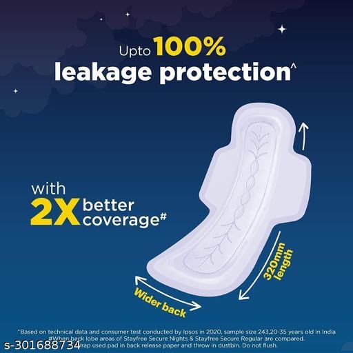 Stayfree Secure Night XXL (40 Napkins) Sanitary Pads for Women