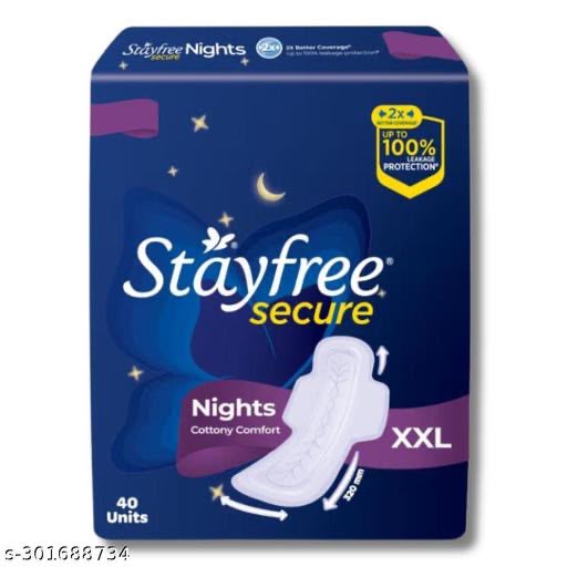 Stayfree Secure Night XXL (40 Napkins) Sanitary Pads for Women