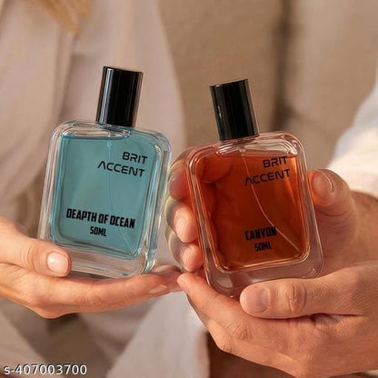 BRIT ACCENT Combo Pack Of 2|Depth Of Ocean-Canyon|Parfum|Long-Lasting|Specially Currated| Eau de Toilette - 100 ml (For Men & Women)