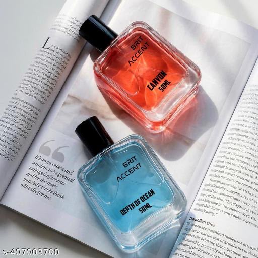 BRIT ACCENT Combo Pack Of 2|Depth Of Ocean-Canyon|Parfum|Long-Lasting|Specially Currated| Eau de Toilette - 100 ml (For Men & Women)