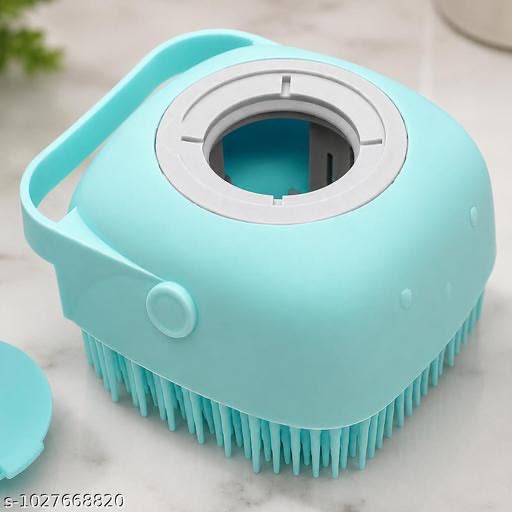 2 in 1 Silicone's Soap Dispensing Dish Scrubber Brush with Refillable Liquid Container | Kitchen Cleaning Brush | Soft Silicone's Scrubber | Multipurpose Cleaning Tool
