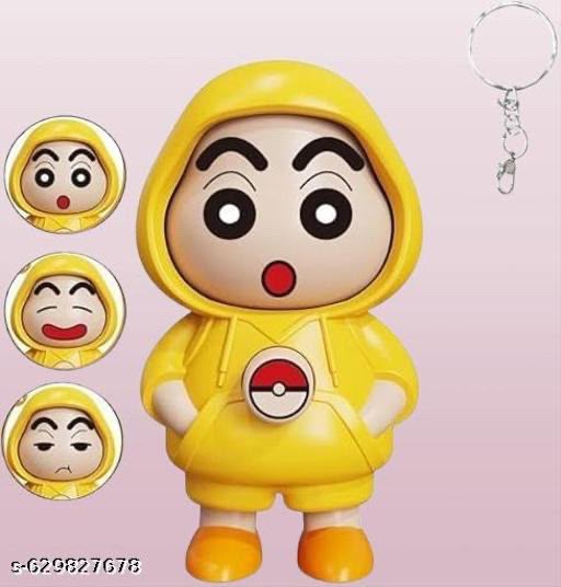Shinchan Face Changing Keychain Cute Cartoon Key Ring with Three Expressions Anime Gift for Kids & Fans