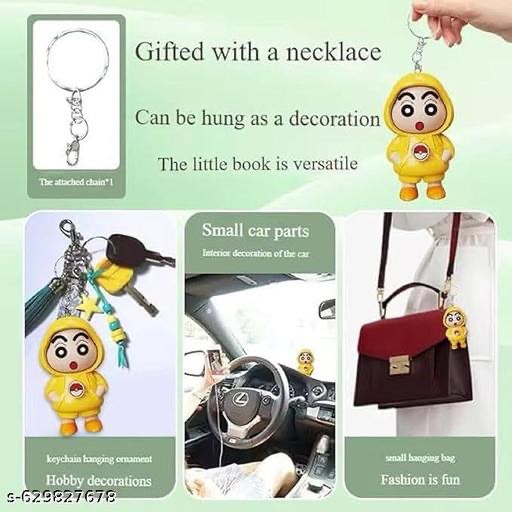 Shinchan Face Changing Keychain Cute Cartoon Key Ring with Three Expressions Anime Gift for Kids & Fans