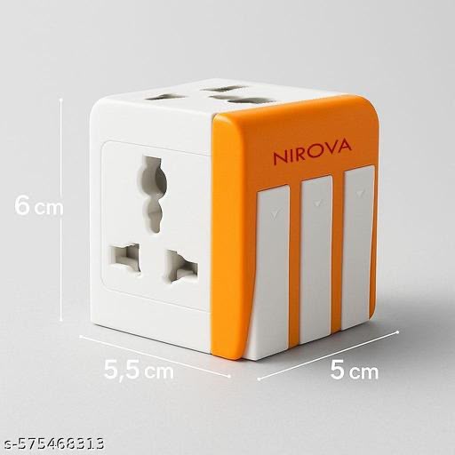 Universal Power Adapter 3 Multi Plug with 3 Individual Switches | Multi Socket Extension | 3-in-1 Power Strip with Surge Protection