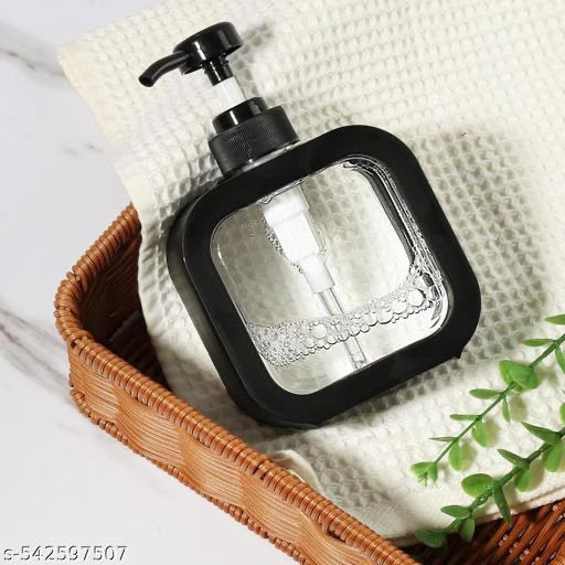 2PCS Modern Plastic Soap Dispenser Bottles with Labels | Refillable Pump Bottles for Kitchen Sink and Bathroom | Ideal for Hand Soap, Dish Soap, and Handwash