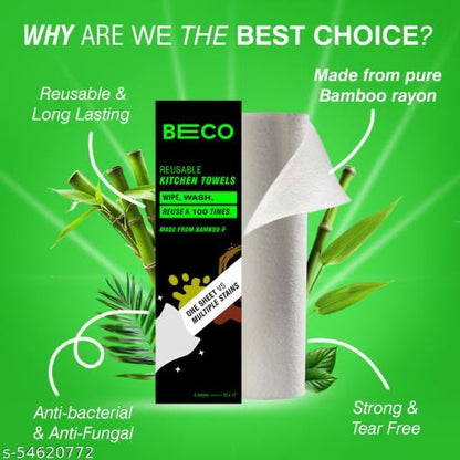 Beco Eco-Friendly Reusable Kitchen Towel Roll - 20 Sheets