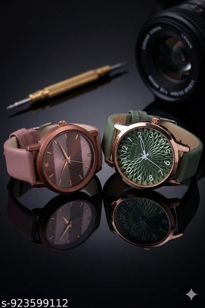 Daily unique leather belt combo watches for girls and women