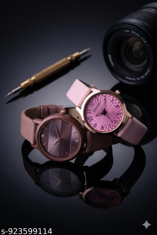 Daily unique leather belt combo watches for girls and women