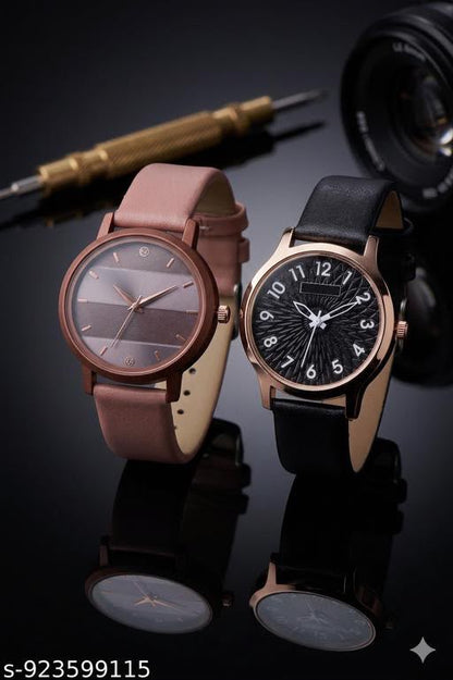 Daily unique leather belt combo watches for girls and women