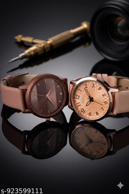 Daily unique leather belt combo watches for girls and women