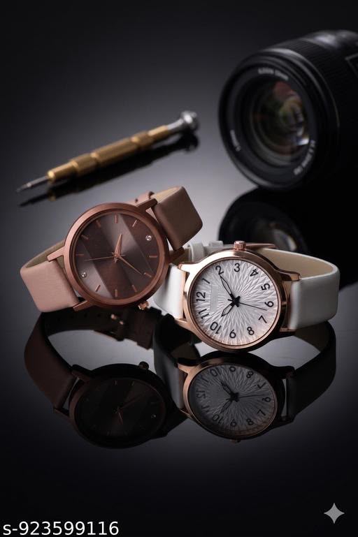 Daily unique leather belt combo watches for girls and women