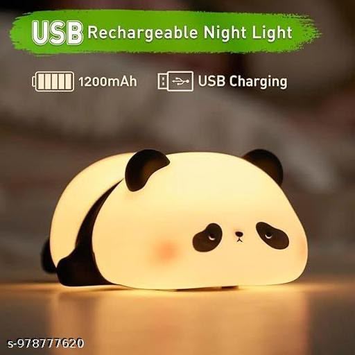 Sleeping Panda LED Night Lamp | Cute Silicone Mood Light | Rechargeable Bedside Lamp for Kids & Bedroom Decor