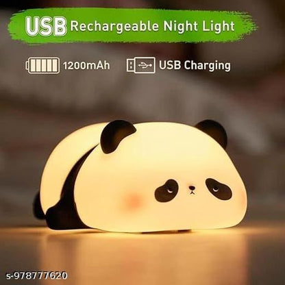 Sleeping Panda LED Night Lamp | Cute Silicone Mood Light | Rechargeable Bedside Lamp for Kids & Bedroom Decor
