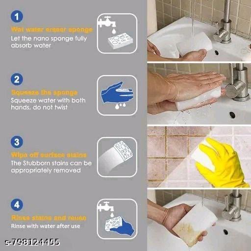 (Pack of 5 ) Melamine Magic Eraser Sponge for Cleaning Walls Kitchen & Bathroom Sneakers | Chemical Free Durable Nano-Tech Multipurpose Magic Sponge | Stain Remover Sponge for Home Use