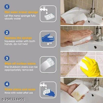 (Pack of 5 ) Melamine Magic Eraser Sponge for Cleaning Walls Kitchen & Bathroom Sneakers | Chemical Free Durable Nano-Tech Multipurpose Magic Sponge | Stain Remover Sponge for Home Use