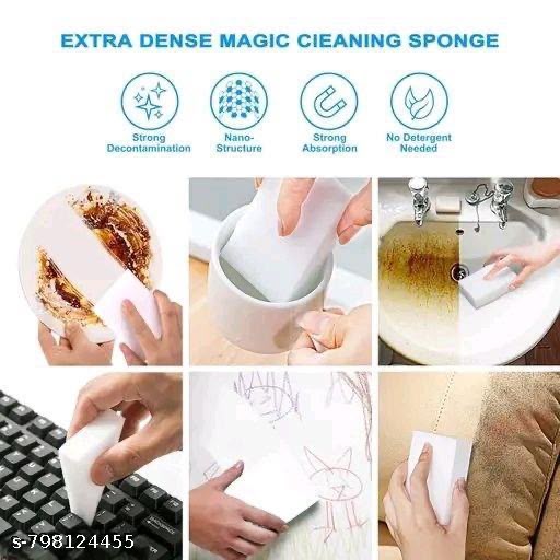 (Pack of 5 ) Melamine Magic Eraser Sponge for Cleaning Walls Kitchen & Bathroom Sneakers | Chemical Free Durable Nano-Tech Multipurpose Magic Sponge | Stain Remover Sponge for Home Use