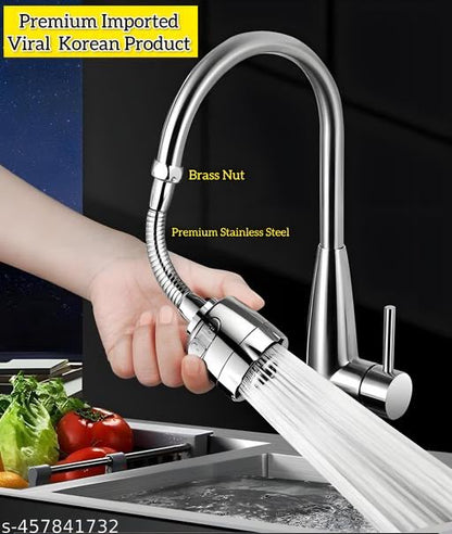 New Upgrade Demanding High Quality ABS & Steel 360 Degree Rotation Flexible Tap Extender Water Saving Sprinkler Water Faucet Sprayer Jet Spray (Pack of 1)