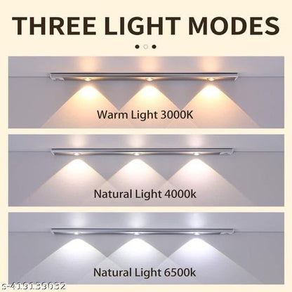 ABFASHION Under Cabinet Lights LED Motion Sensor Indoor, USB Rechargeable ,3 Light Modes Stepless Dimming Hill Light, 6500K Night Light for Closet Cabinet Kitchen Wardrobe (15.74in/40cm)
