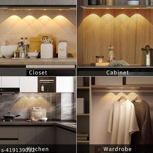 ABFASHION Under Cabinet Lights LED Motion Sensor Indoor, USB Rechargeable ,3 Light Modes Stepless Dimming Hill Light, 6500K Night Light for Closet Cabinet Kitchen Wardrobe (15.74in/40cm)
