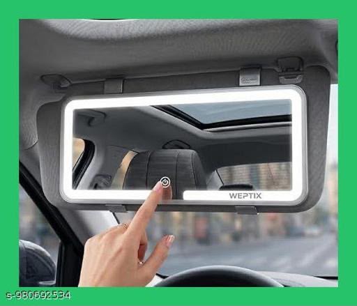 Upgrade Car Sun Visor Vanity Mirror Inside Big Led Mirror With 3 Light Modes And 80 Leds Rechargeable Makeup Dimmable Touch Control Light Up Mirror For SUV Truck