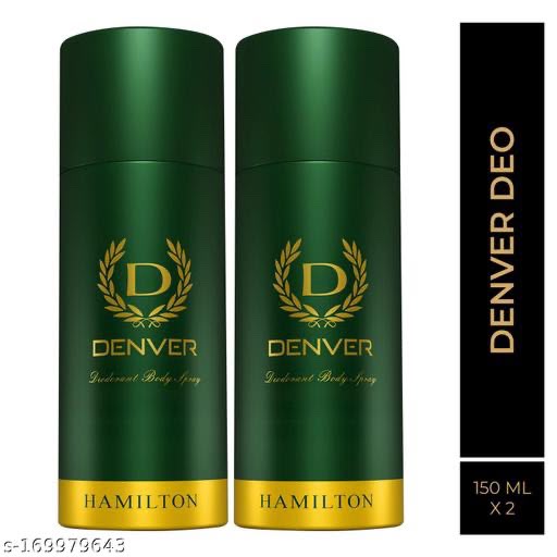 DENVER Hamilton Deodorant Spray - For Men (150ml Each, Pack of 2) | Long Lasting Deodorant