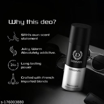 DENVER Black Code, Caliber, Honour & Imperial Nano Travel Size Pack Deo Perfume Body Spray - For Men (50ml X 4 )| Long Lasting Deodorant