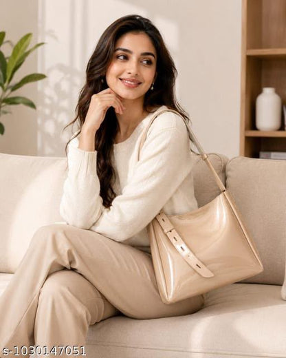 Elegant Women's Patent Leather Hobo Bag | Large Capacity Shoulder Purse | Fashion Handbag