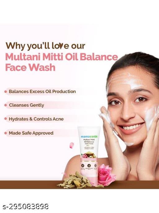 Multani Mitti Face Wash with Multani Mitti & Bulgarian Rose For Oil Control & Acne - 100 ml | Suits All Skin Types | Hydrating & Gentle | Paraben-Free | No Silicones | Sulphate-Free