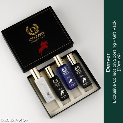 Denver Sporting Club EDP- SRK's Favorite Luxury Gift Pack for Men, 80ml (20ml x 4 Set)