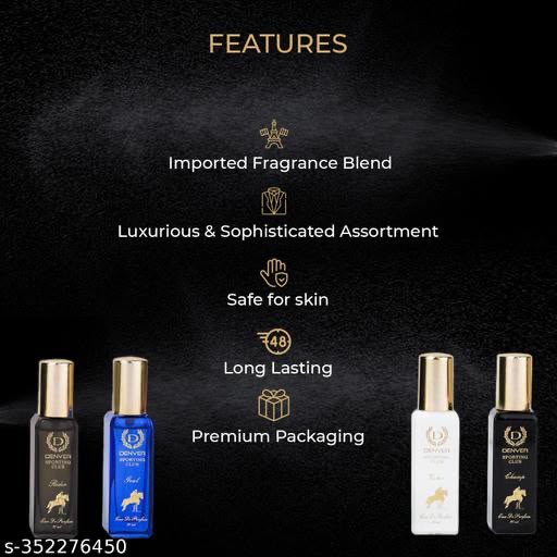 Denver Sporting Club EDP- SRK's Favorite Luxury Gift Pack for Men, 80ml (20ml x 4 Set)
