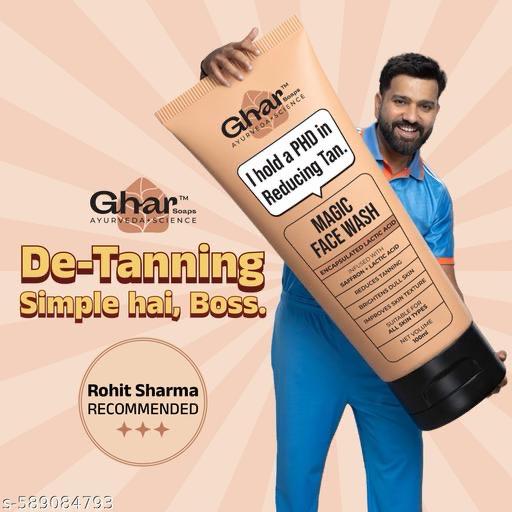 Magic Face Wash | With Sandalwood, Saffron & Glutathione | Tan Removal, Skin Brightening & Radiant Glow | (Pack of 1) (100 g)