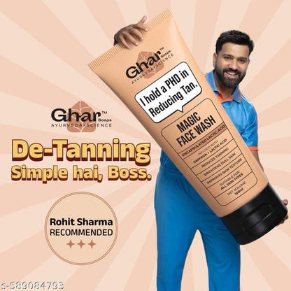 Magic Face Wash | With Sandalwood, Saffron & Glutathione | Tan Removal, Skin Brightening & Radiant Glow | (Pack of 1) (100 g)
