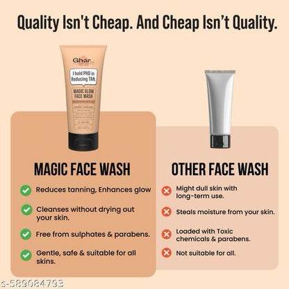 Magic Face Wash | With Sandalwood, Saffron & Glutathione | Tan Removal, Skin Brightening & Radiant Glow | (Pack of 1) (100 g)